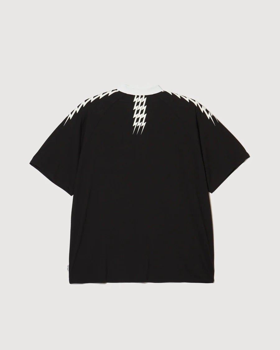 THUNDER STRIPES HENRY POLO - BLACK | CALL DUCK
